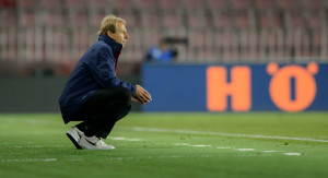 PRAGUE, Czech Republic - September 3, 2014: USA's coach Jurgen Klinsmann during the international friendly match between the Czech Republic and the USA at Generali Arena.